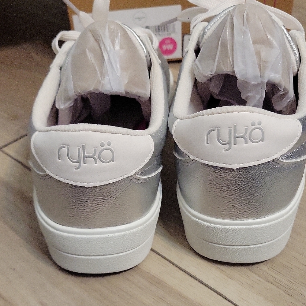 Ryka Women's Metallic Silver Sneakers - Picture 3 of 4